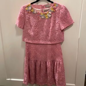 Cute dress with crop top cover